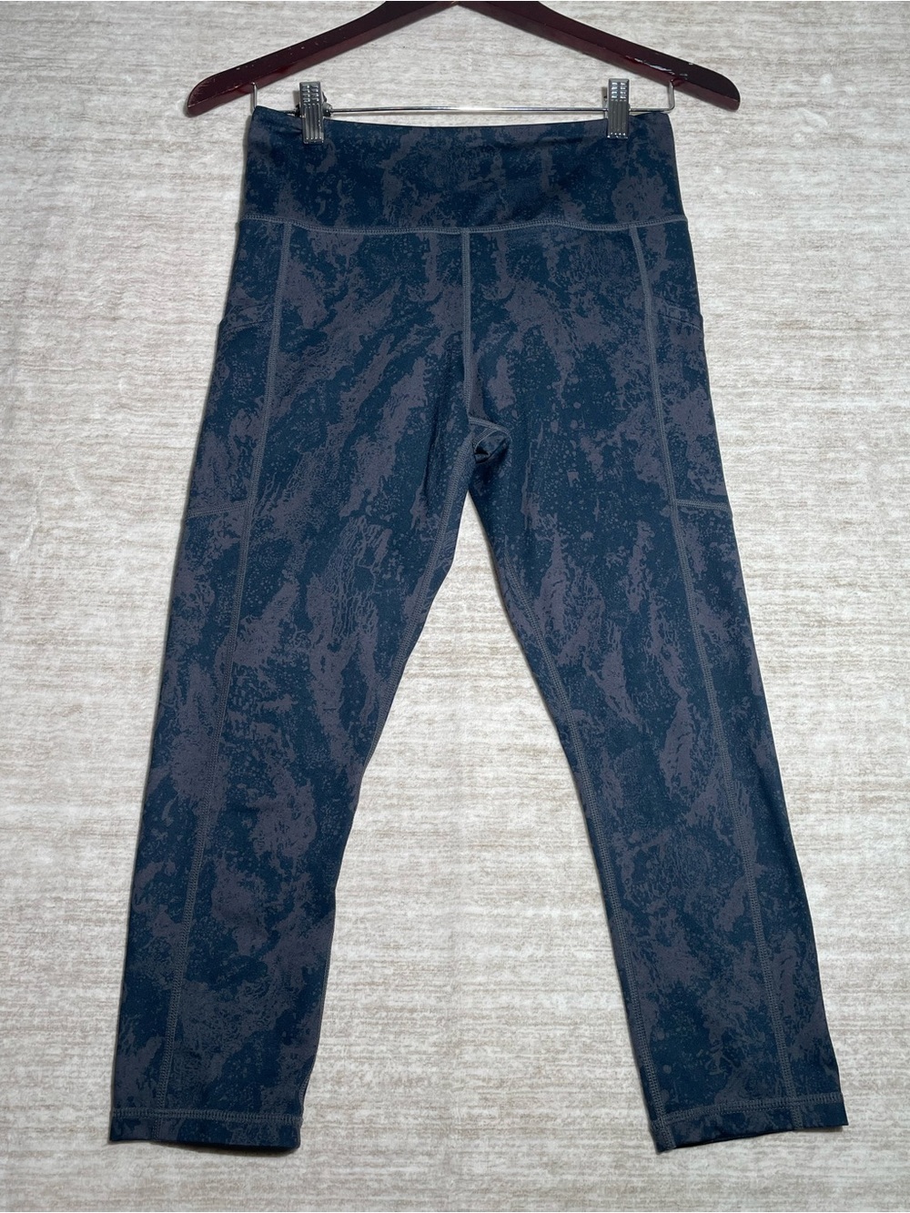ZYIA Navy Marble-Print Leggings